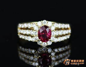 奢華定制 18k黃金鑲嵌天然橢圓紅寶石鉆石戒指